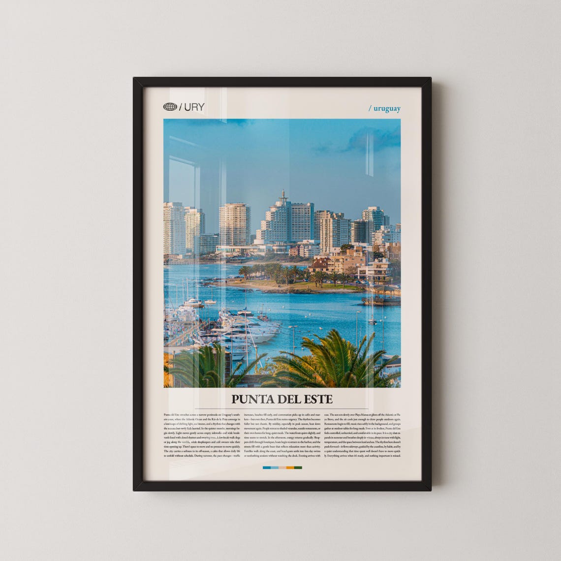 Punta del Este Uruguay Marina Skyline Coastal Travel Photo Poster