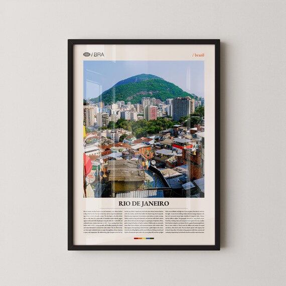 Rio de Janeiro Brazil Aerial Cityscape Photo Poster Wall Decor
