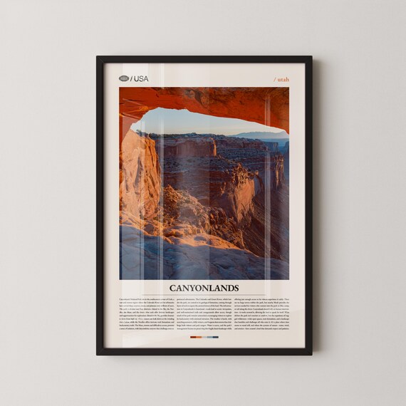 Canyonlands Utah Mesa Arch Red Rock Canyon Sunrise Travel Poster