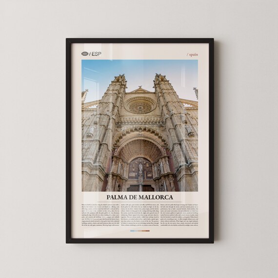 Palma De Mallorca La Seu Cathedral Gothic Facade Travel Souvenir Poster
