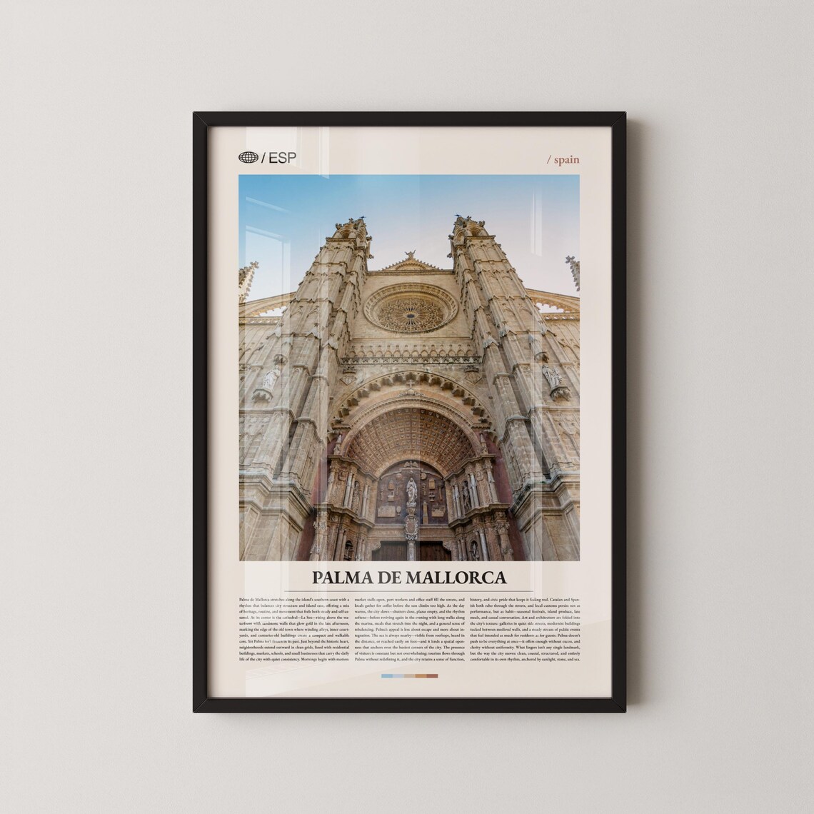 Palma De Mallorca La Seu Cathedral Gothic Facade Travel Souvenir Poster