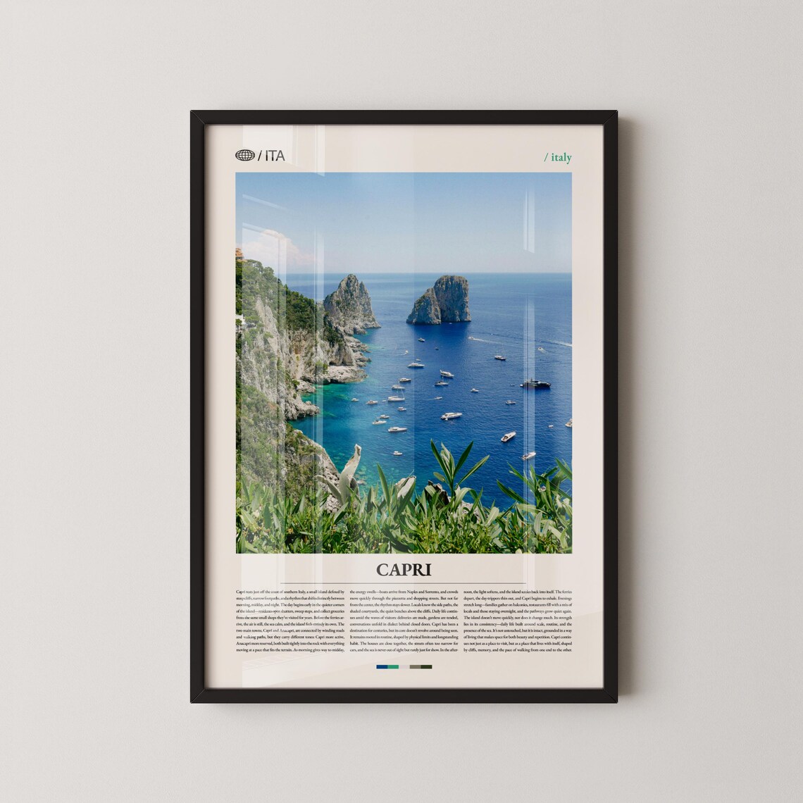 Capri Italy Faraglioni Sea Stacks Bay Photography Travel Poster