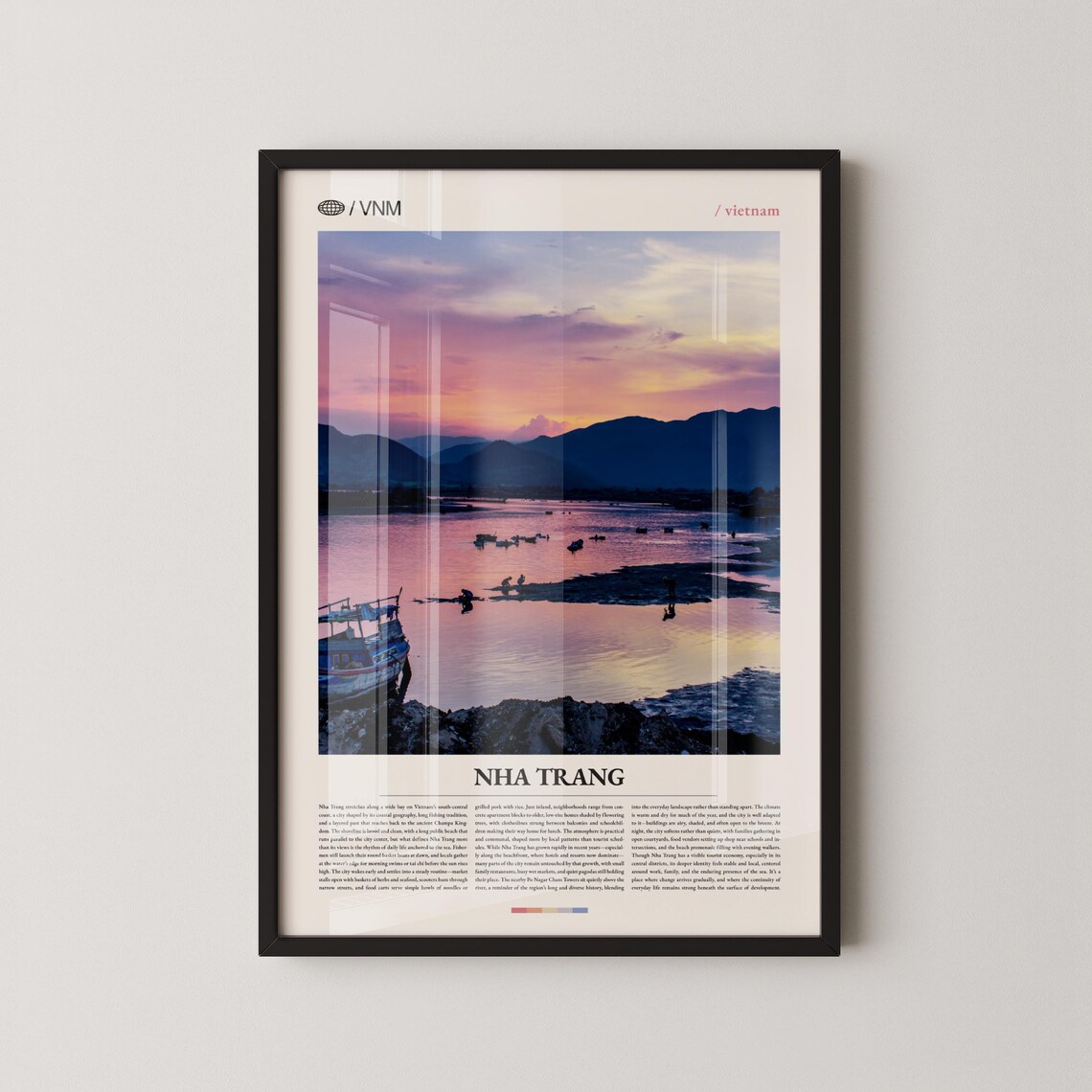 Nha Trang Vietnam Sunset Fishing Village Photo Travel Poster