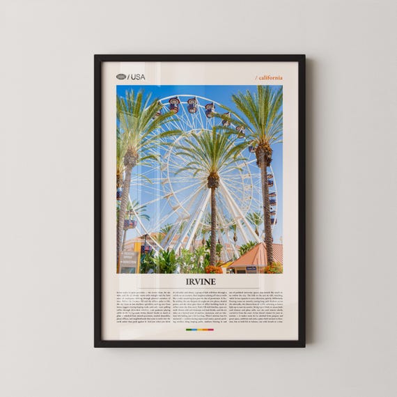 Irvine Print Wall Art Poster Photo Orange County Great Park Spectrum Center Bommer Canyon