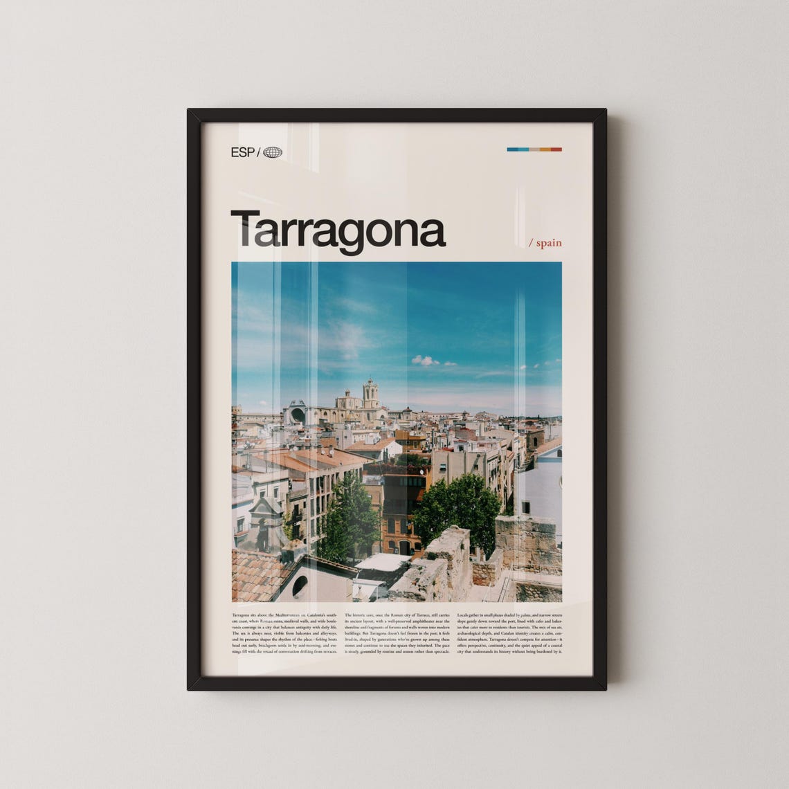 Tarragona Roman Amphitheater Mediterranean Sea Catalonia Travel Poster
