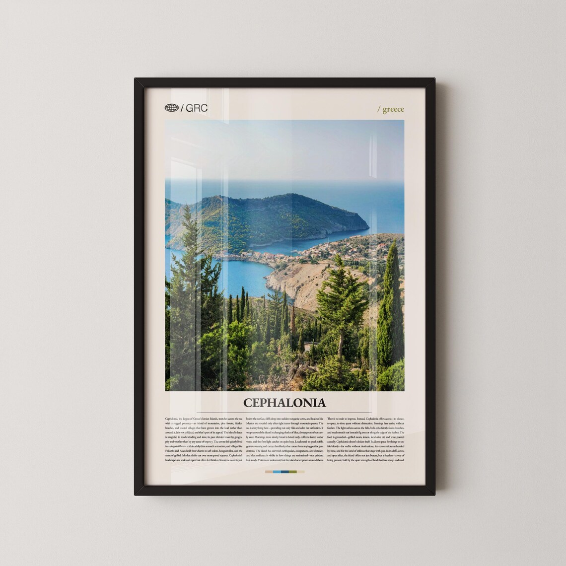 Cephalonia Greece Ionian Island Coast Bay Travel Photography Poster