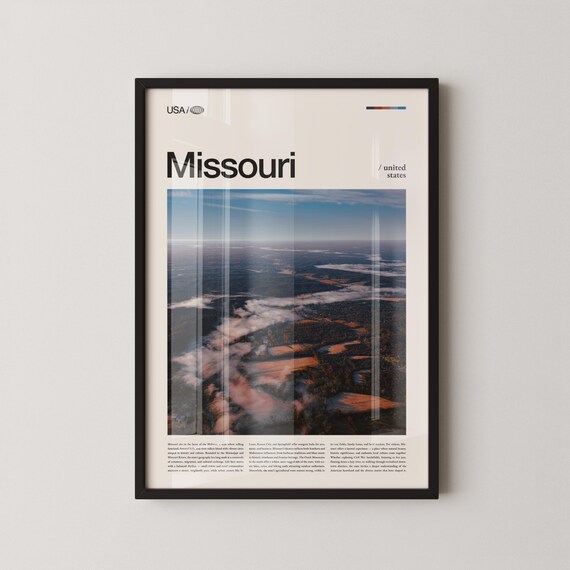 Missouri Farmland Sunset Aerial Golden Hour Scenic Travel Poster