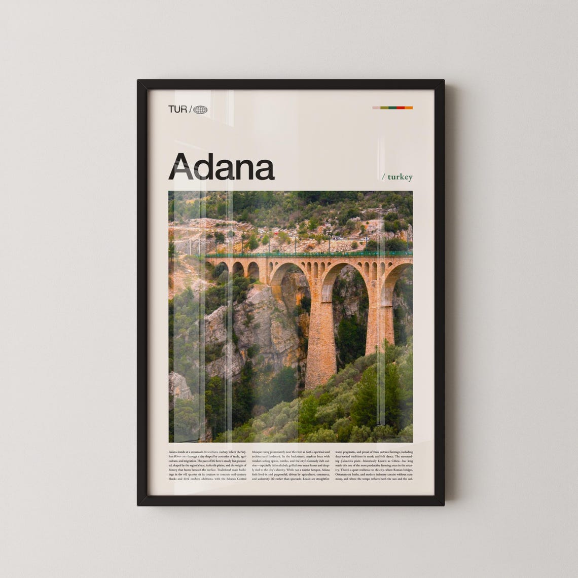 Adana Turkey Stone Viaduct Editorial Photo Poster Travel Wall Decor