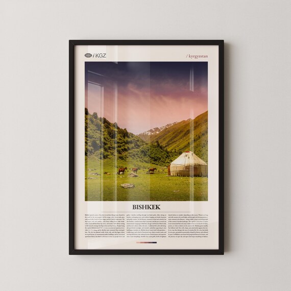 Bishkek Kyrgyzstan Yurt in Mountain Valley Sunset Photo Poster