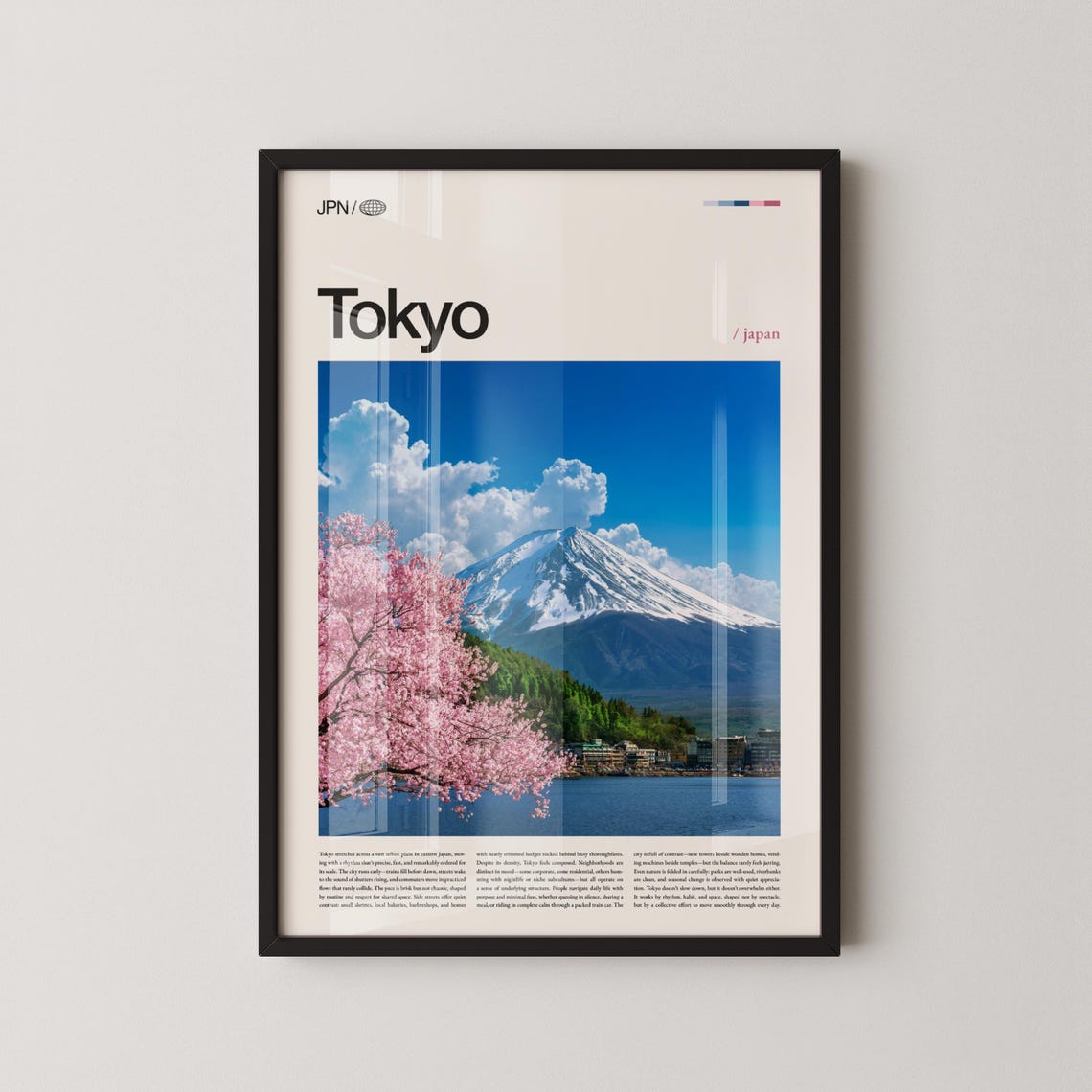 Tokyo Japan Mount Fuji Cherry Blossom Spring Scene Travel Poster