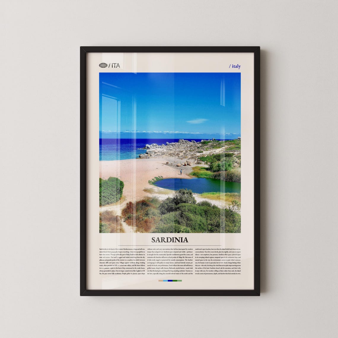Sardinia Wild Coastal Landscape Italy Editorial Travel Poster