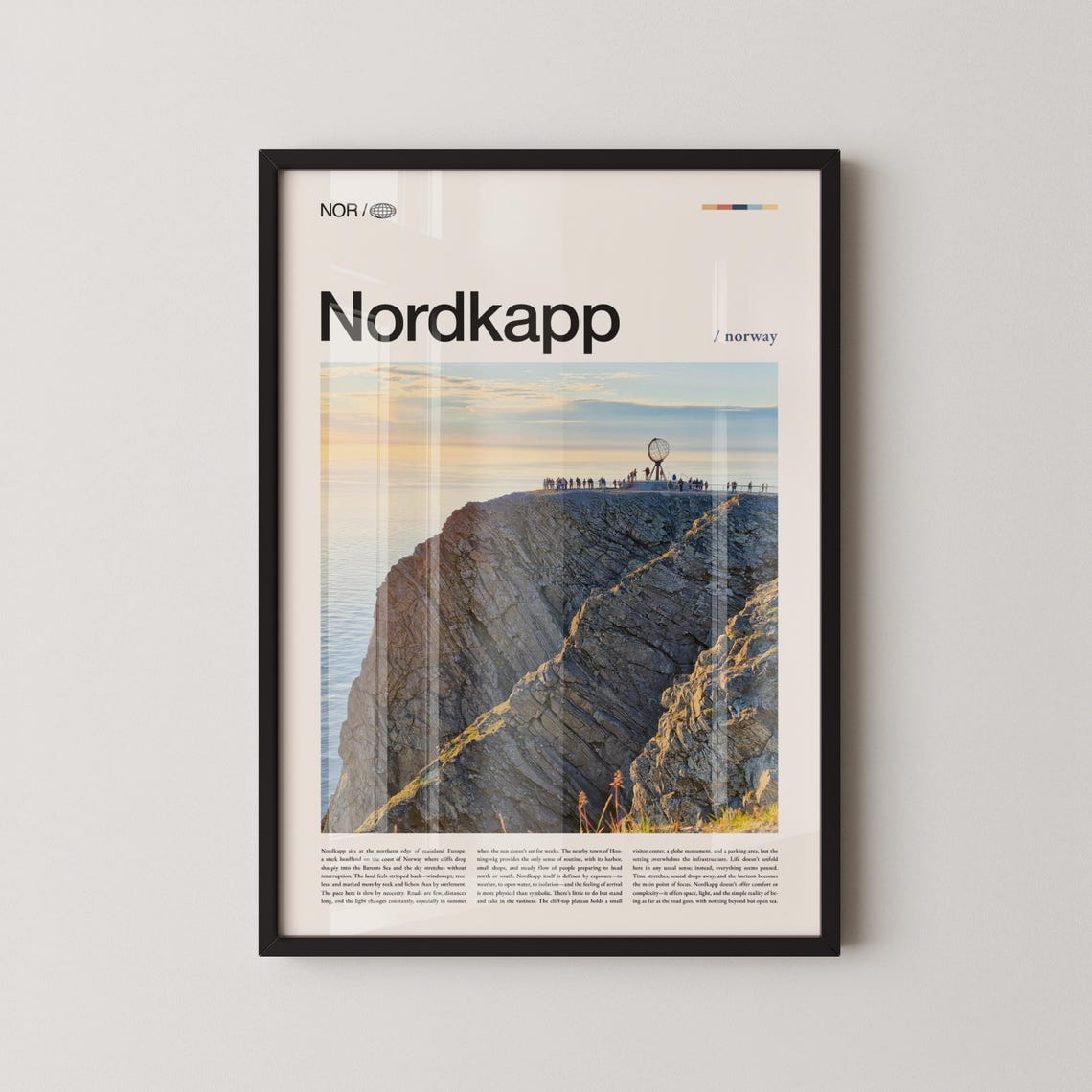 Nordkapp Norway Dramatic Arctic Cliff and Globe Monument Poster