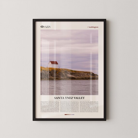 Santa Ynez Valley Lighthouse Coastal Washington USA Travel Poster