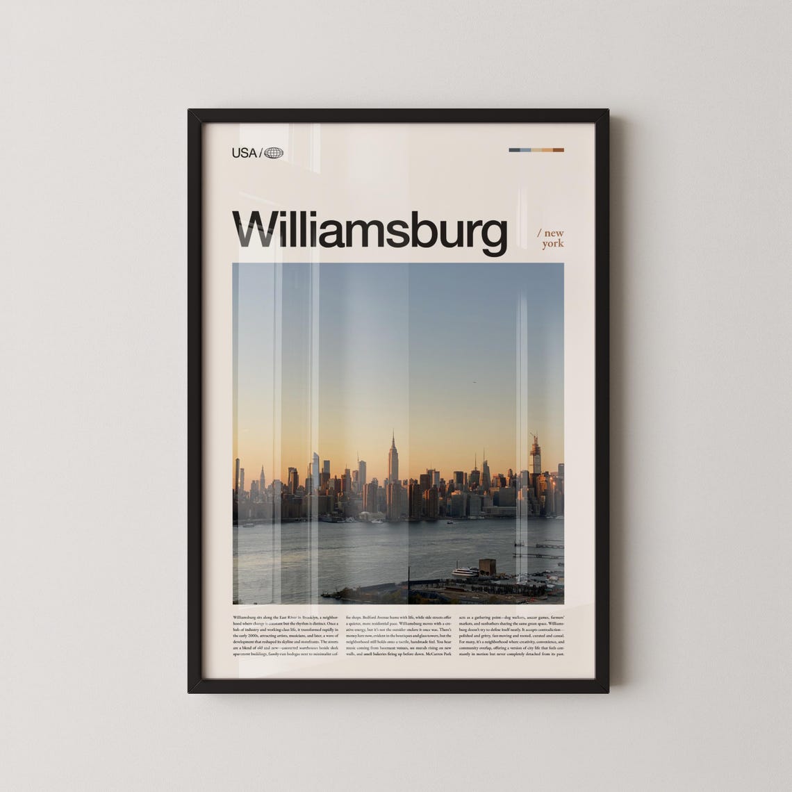 Williamsburg Brooklyn Skyline Sunset Manhattan View Photo Poster