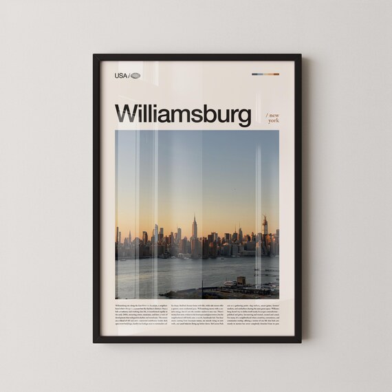Williamsburg Brooklyn Skyline Sunset Manhattan View Photo Poster