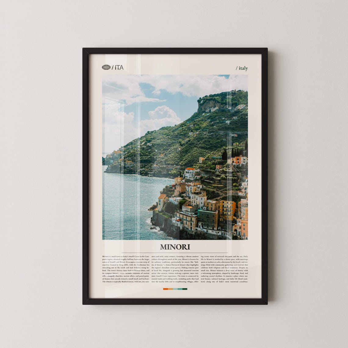 Minori Italy Amalfi Coast Village On The Hillside Photo Poster