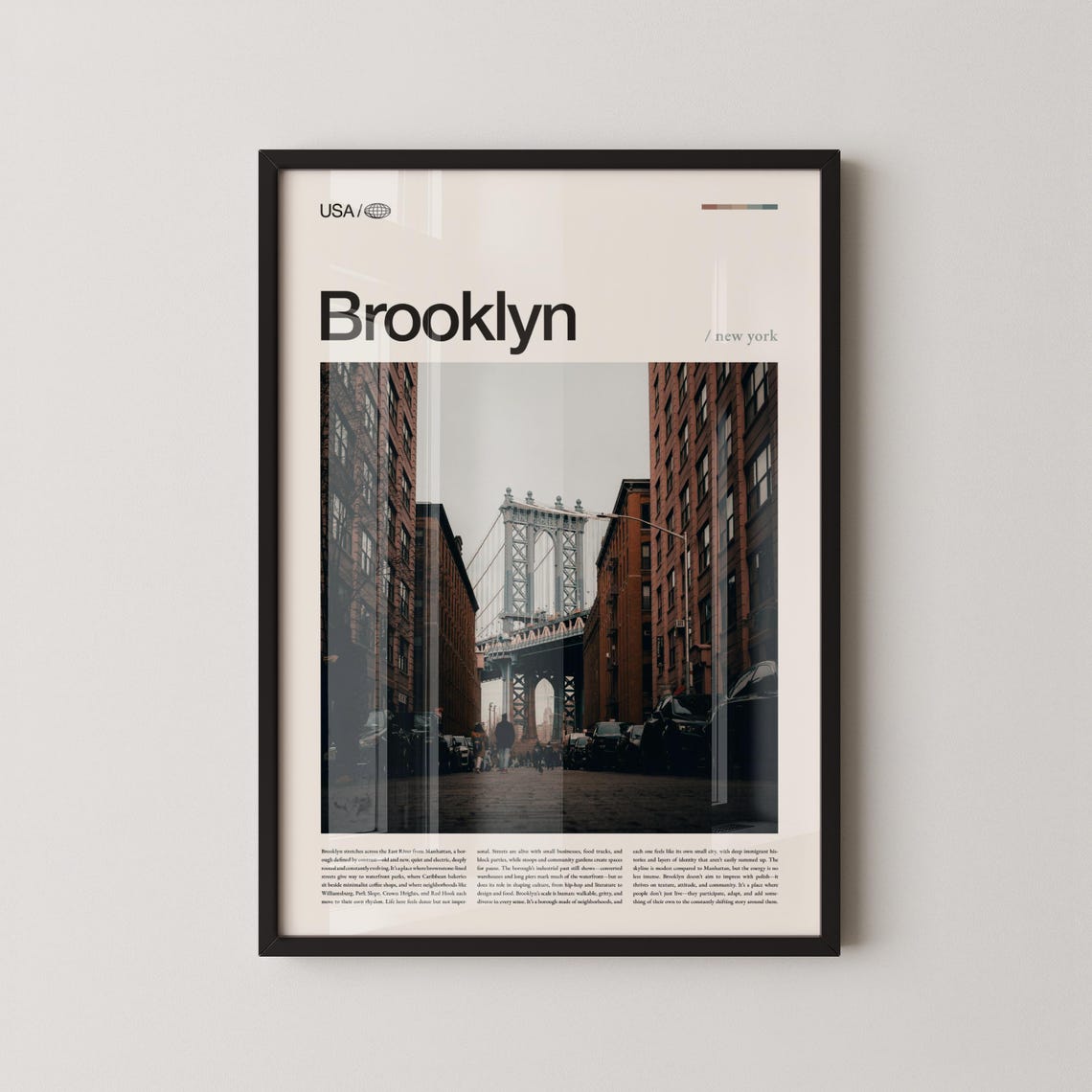 Brooklyn DUMBO Manhattan Bridge Street Scene Photography Art Poster