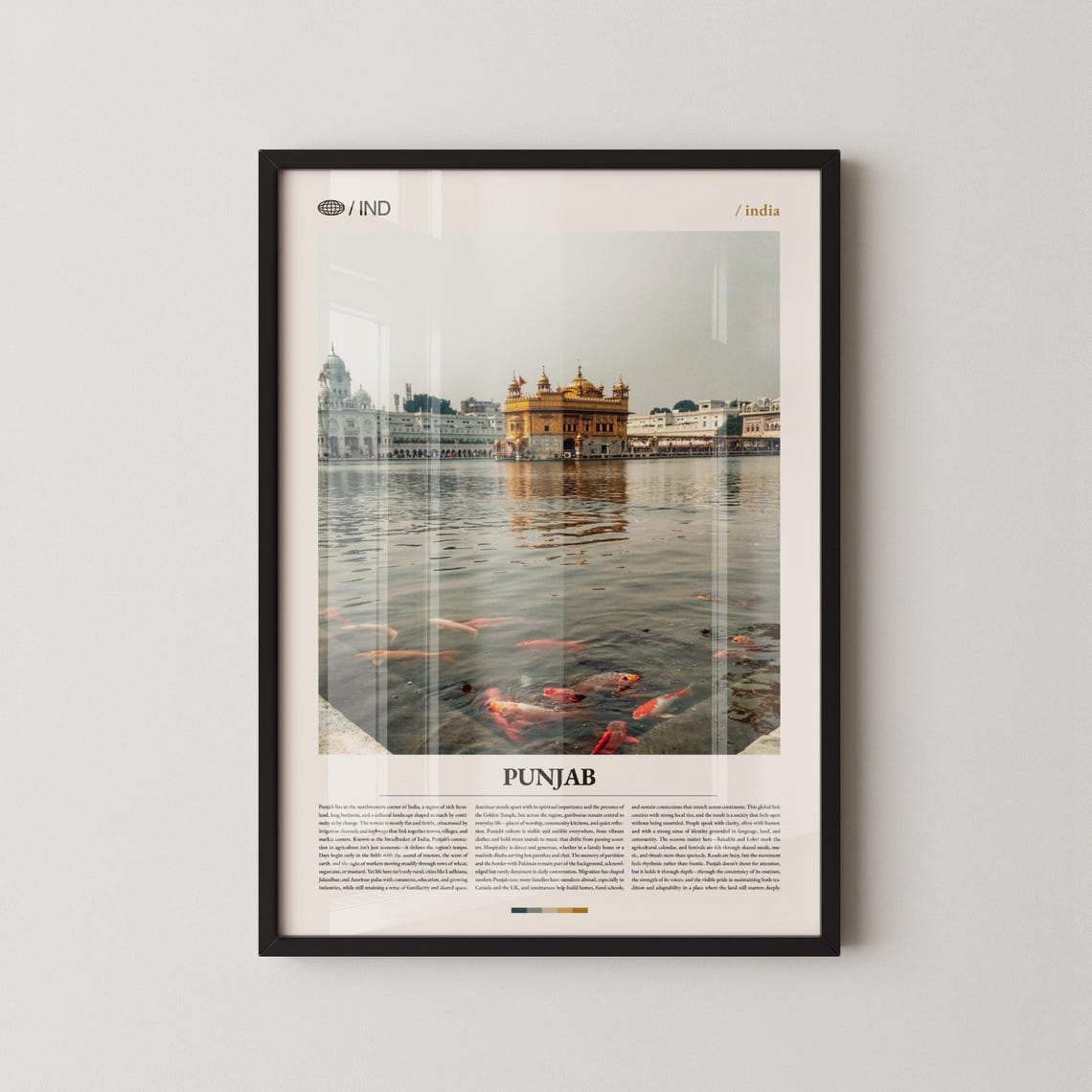 Punjab Golden Temple Sacred Pool Reflection India Travel Poster