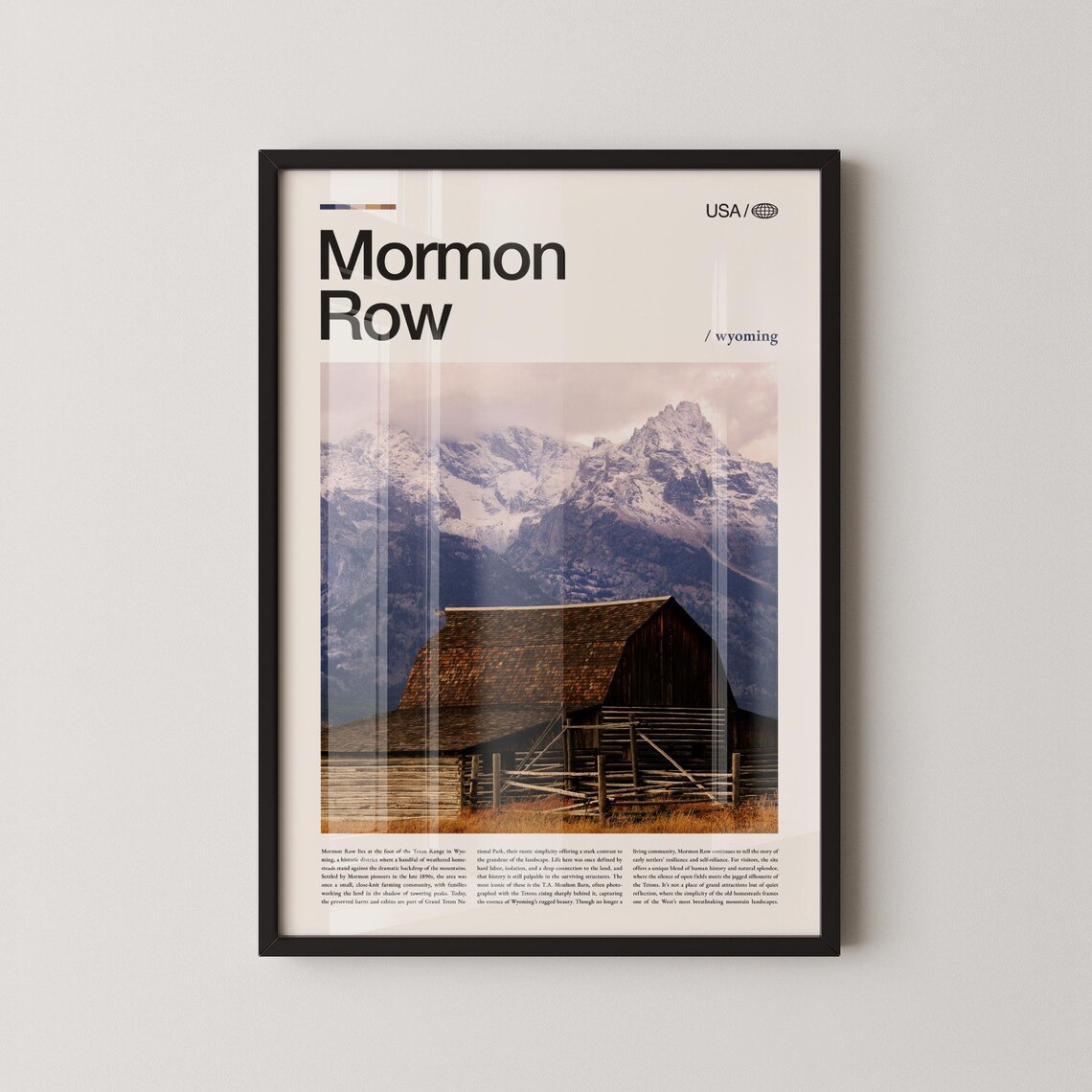 Mormon Row Wyoming Historic Barn Teton Mountain Photo Poster
