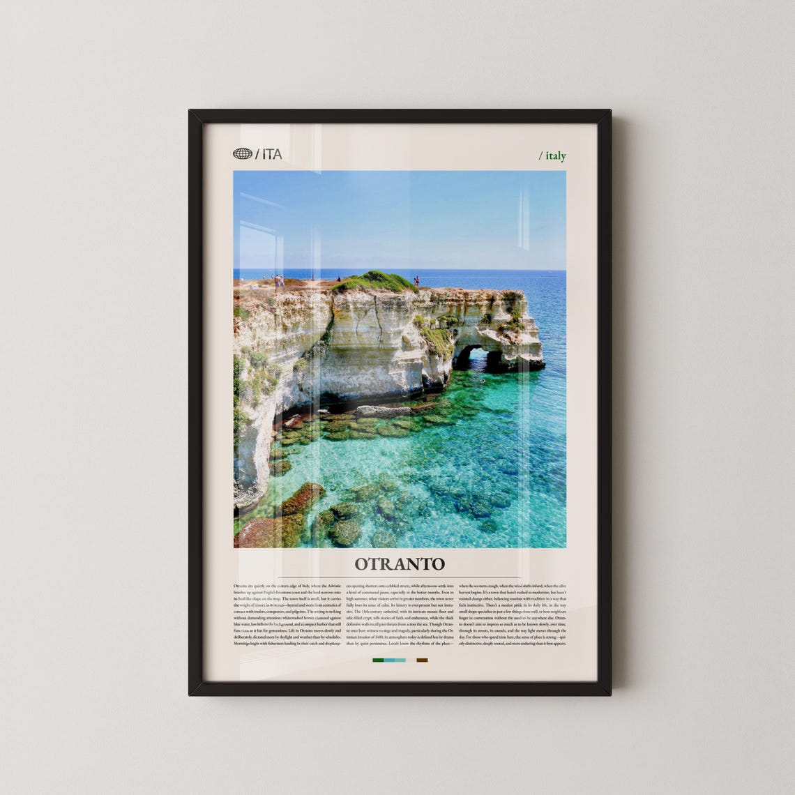 Otranto Italy Photography Poster with Coastal Cliffs and Sea Arch