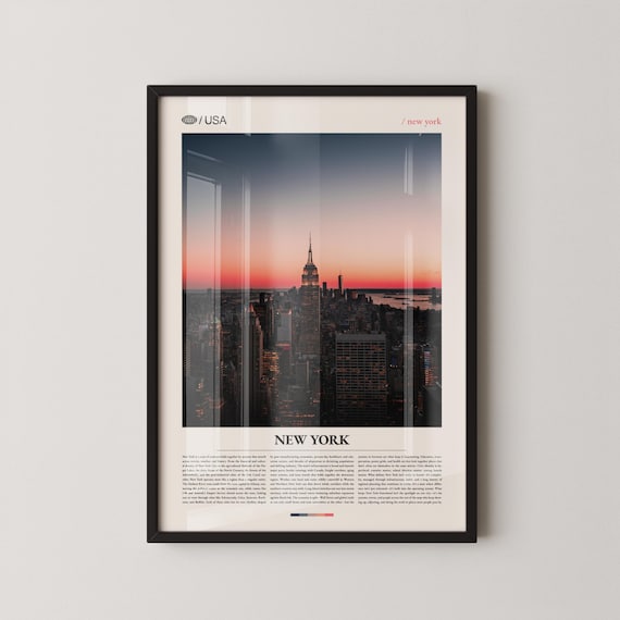 New York City Sunset Skyline Empire State Building Photo Poster