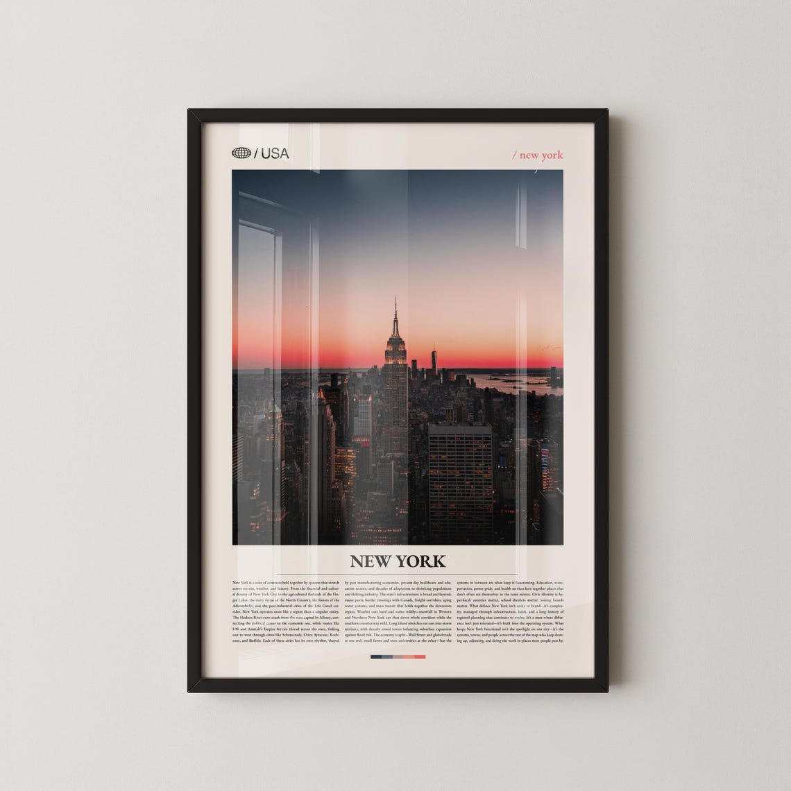 New York City Sunset Skyline Empire State Building Photo Poster