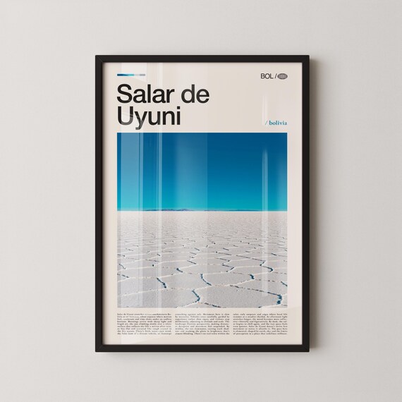 Salar De Uyuni Print Wall Art Poster Bolivia Landscape Photography Salt Flats Decor