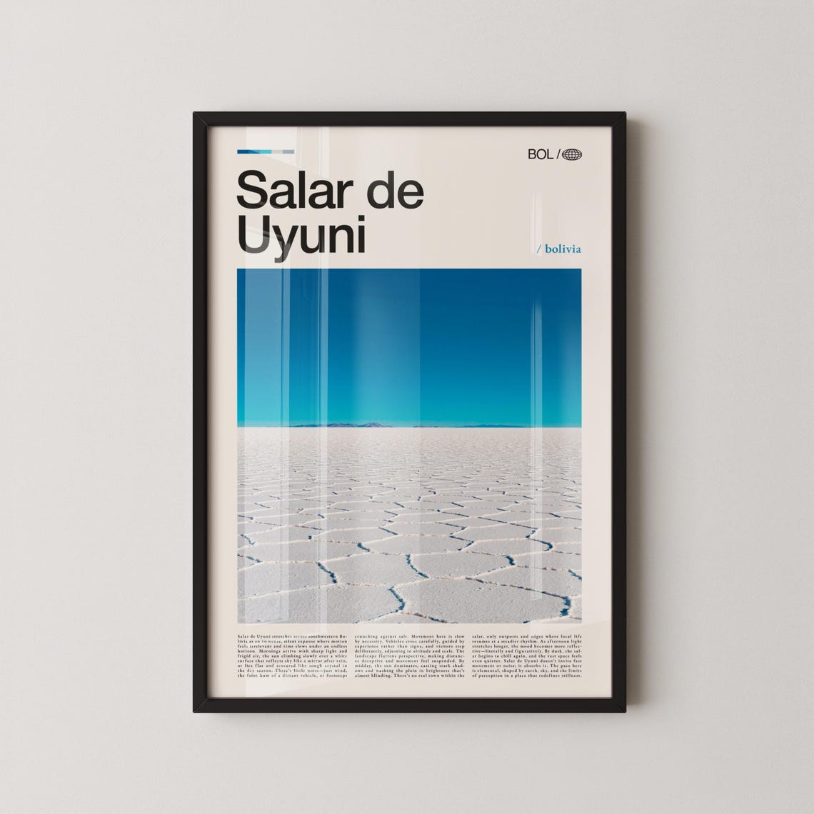 Salar de Uyuni Salt Flats Bolivia Daytime Landscape Photo Poster