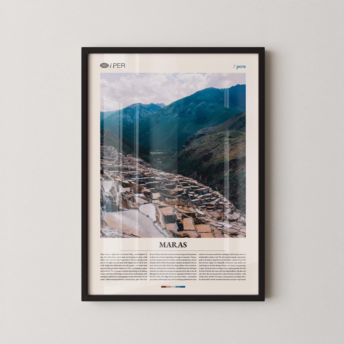 Maras Print Wall Art Poster Peru Landscape Photography Salt Terraces Decor