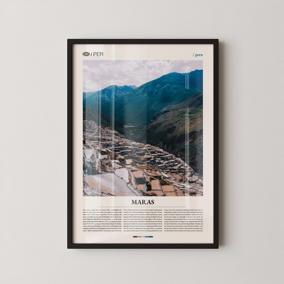 Maras Print Wall Art Poster Peru Landscape Photography Salt Terraces Decor