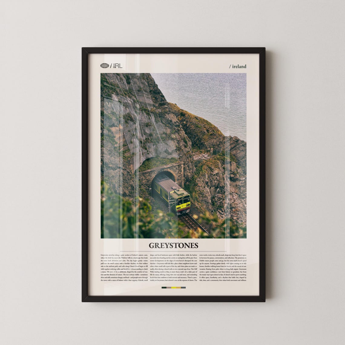 Greystones Ireland Cliff Tunnel Arch Train Coastal Seascape Poster