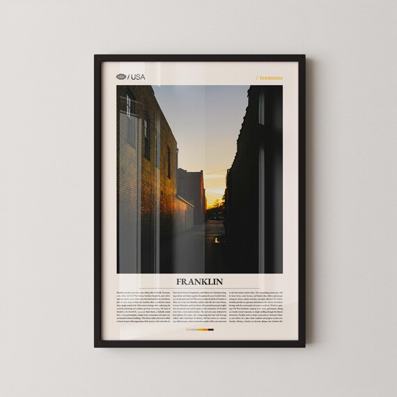 Historic Franklin Tennessee Sunset Alley Travel Photography Poster