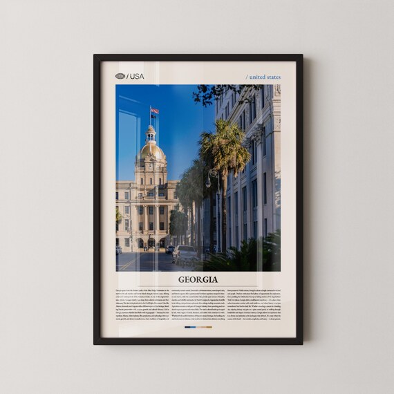 Georgia Golden Dome Historic Building Street Photo Travel Poster
