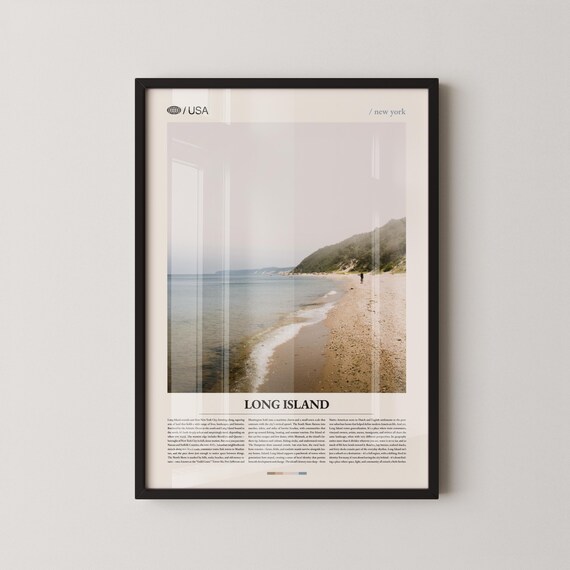Long Island New York Misty Beach Shoreline Coastal Photo Poster