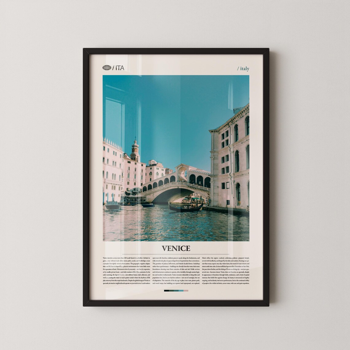 Venice Rialto Bridge Grand Canal Photography Italy Travel Poster