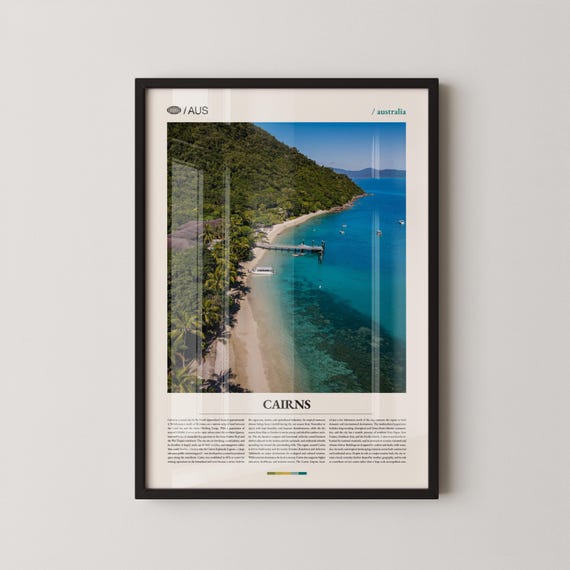 Cairns Print Wall Art Poster Photography Australian Tropical City Reef And Rainforest Decor