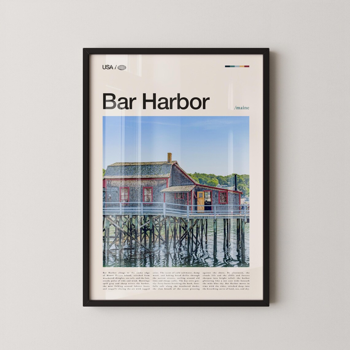 Bar Harbor Maine Coastal Shack On Stilts Photography Travel Poster