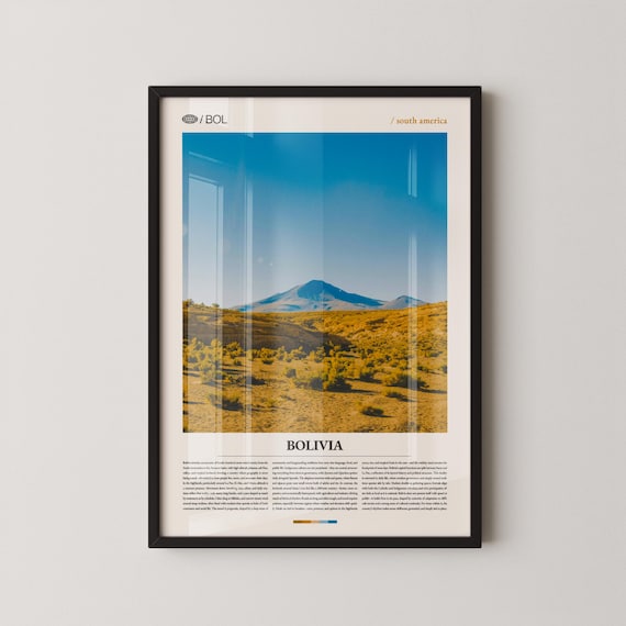 Bolivia Andean Volcano Golden Highlands Travel Photography Poster