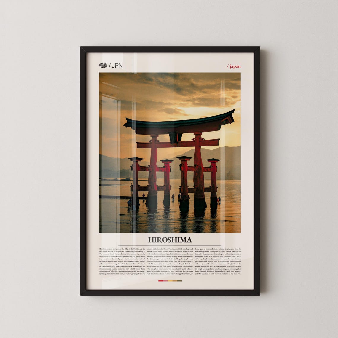 Hiroshima Japan Itsukushima Floating Torii Gate Sunset Poster