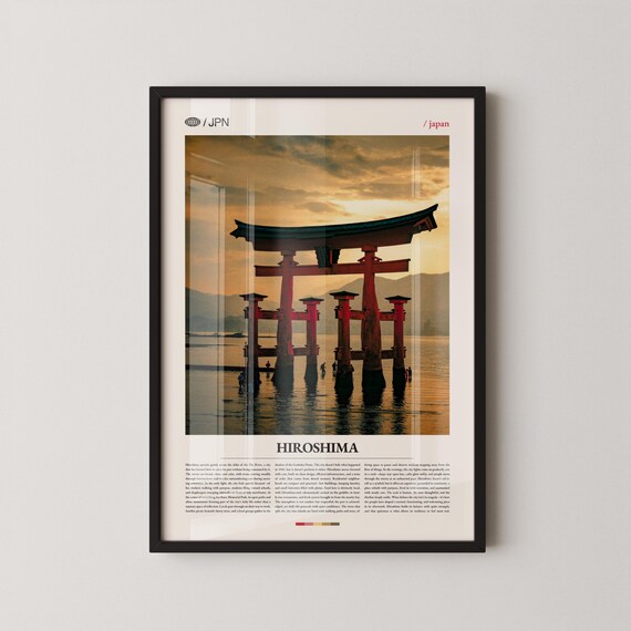 Hiroshima Japan Itsukushima Floating Torii Gate Sunset Poster