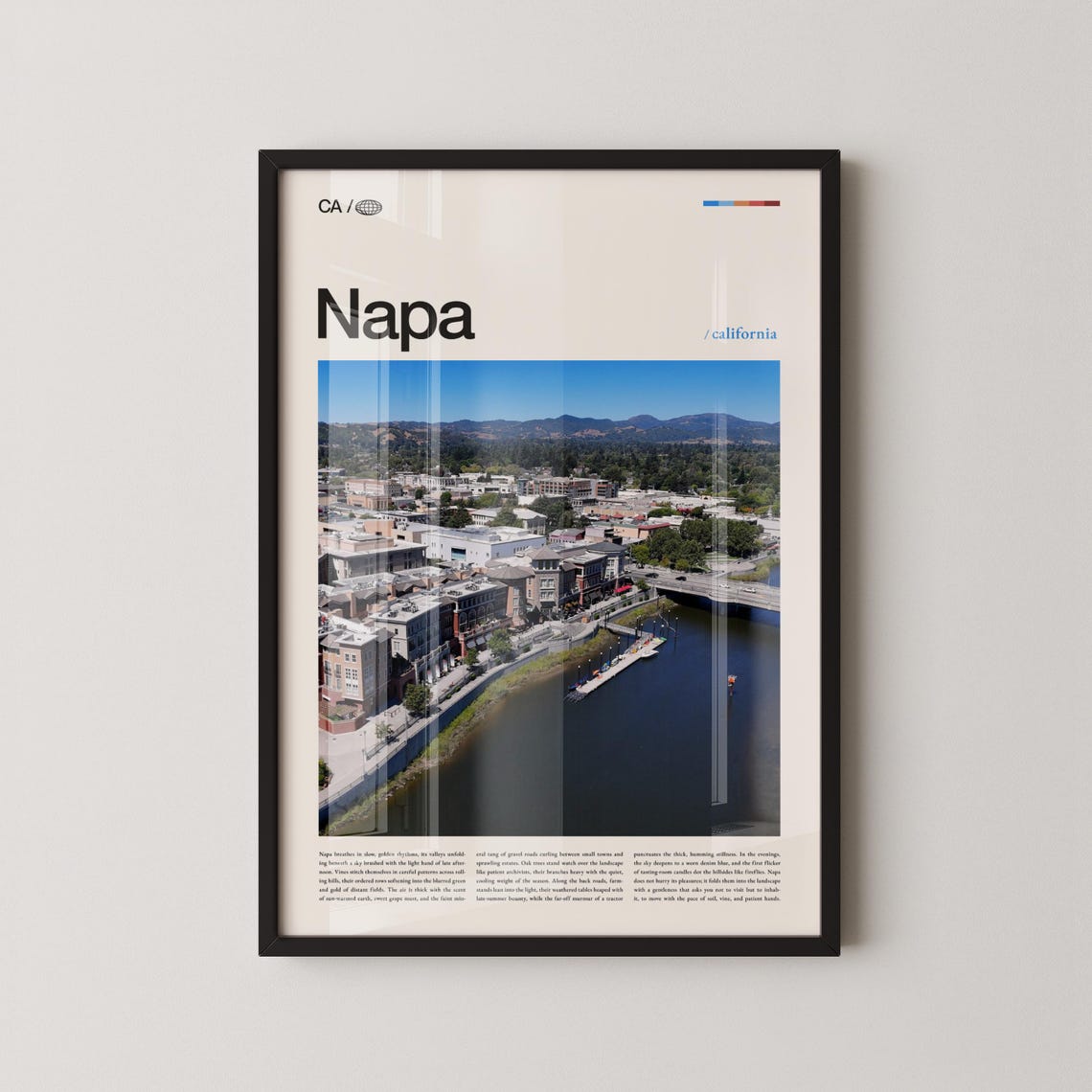 Napa California Aerial Downtown Riverfront View Photo Poster
