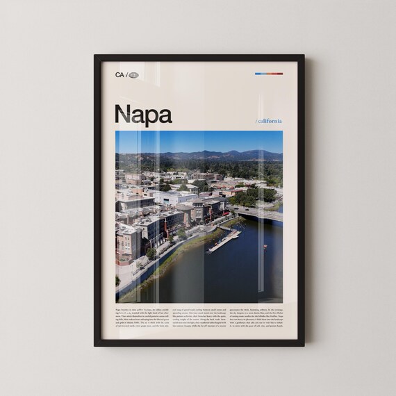Napa California Aerial Downtown Riverfront View Photo Poster