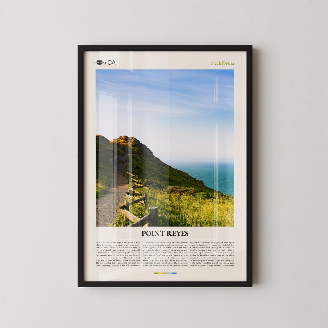 Point Reyes California Golden Coastal Cliff Trail Photo Poster