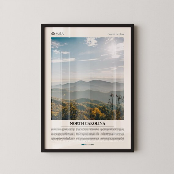 North Carolina Blue Ridge Misty Mountain Vista Travel Poster