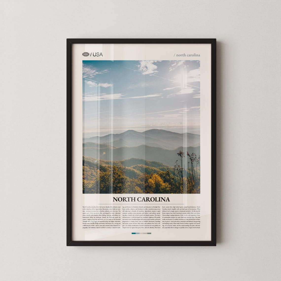 North Carolina Blue Ridge Misty Mountain Vista Travel Poster