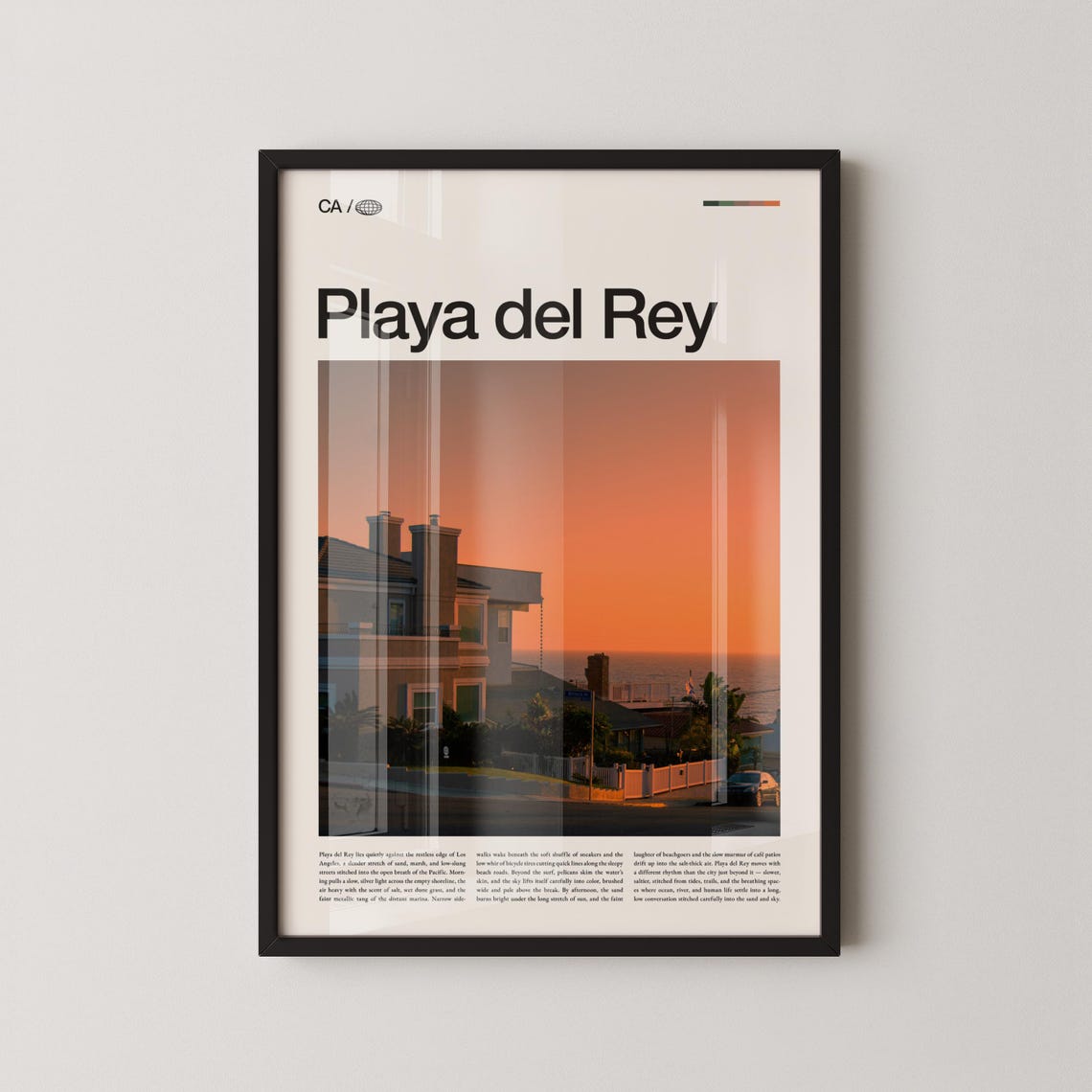 Playa del Rey California Sunset Beach Town Street Photo Poster