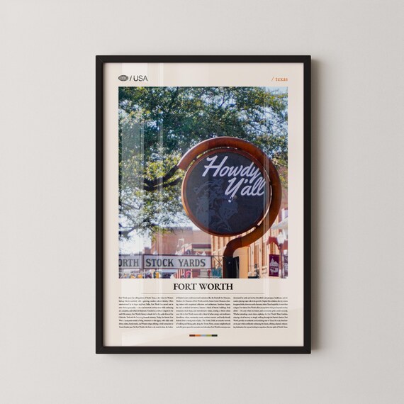Fort Worth Texas Howdy Yall Sign Historic Stock Yards Photo Poster