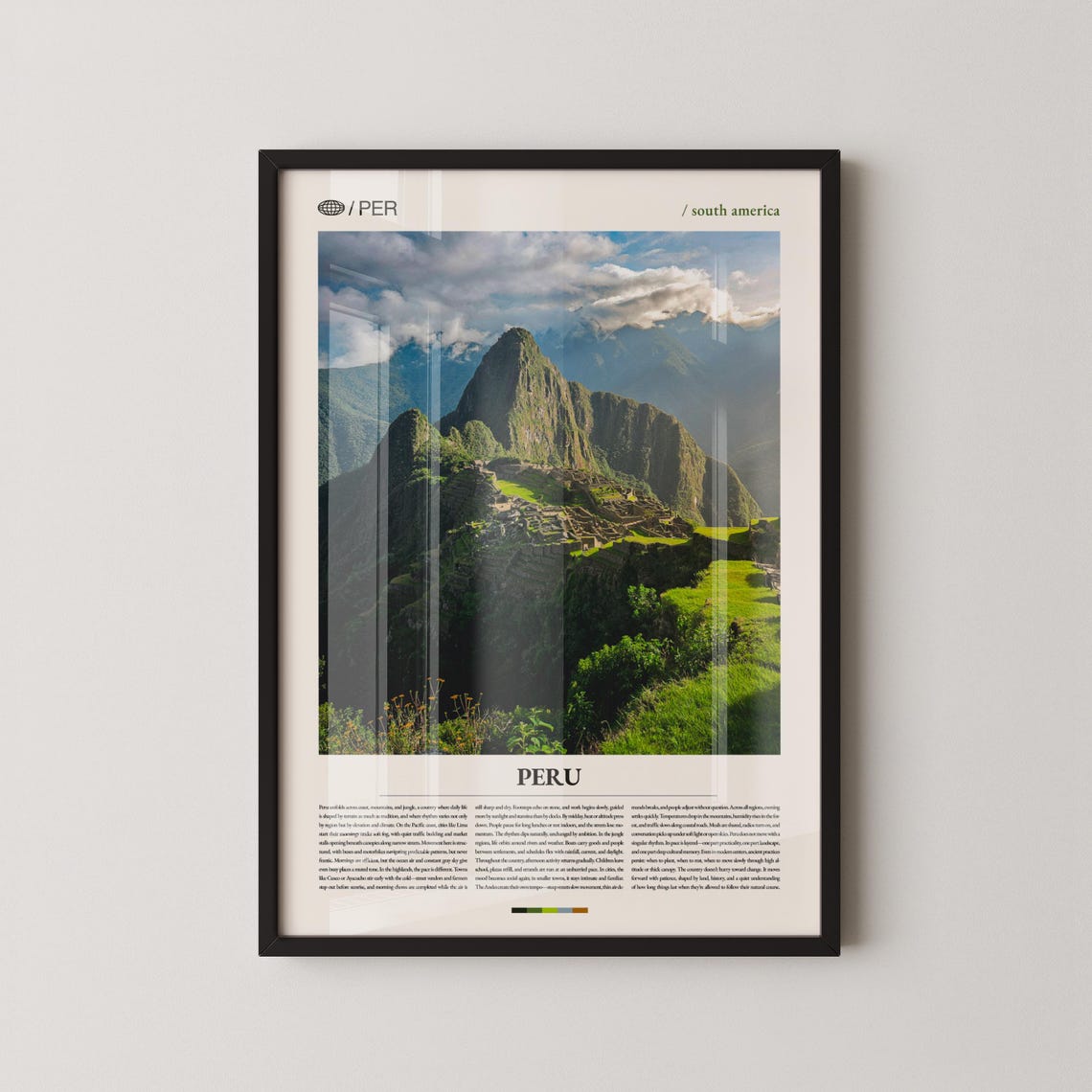 Peru Machu Picchu Valley Photo Bottom Title Layout Travel Poster