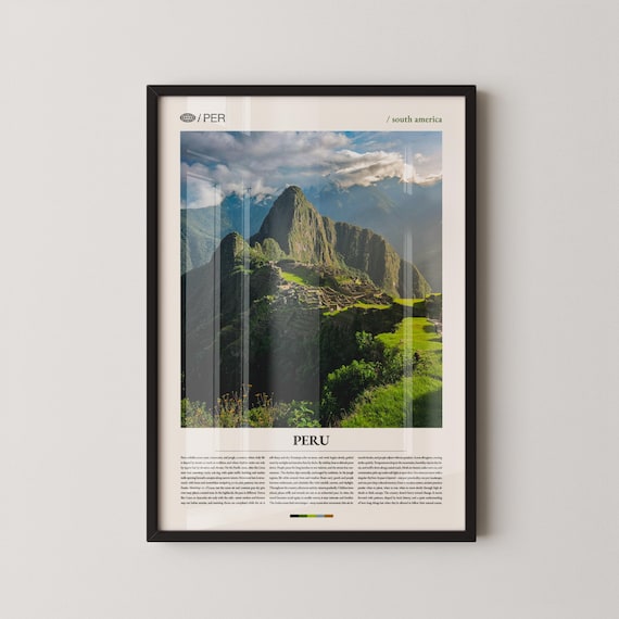 Peru Machu Picchu Valley Photo Bottom Title Layout Travel Poster