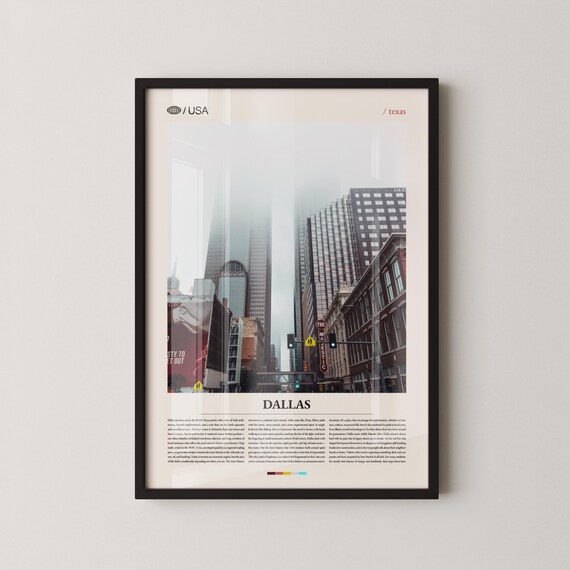 Downtown Dallas Texas Street Level Photography Travel Poster